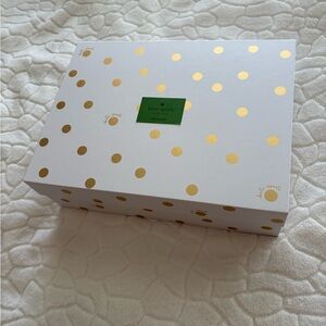 kate spade NY Nesting Box White with Gold Polka Dots